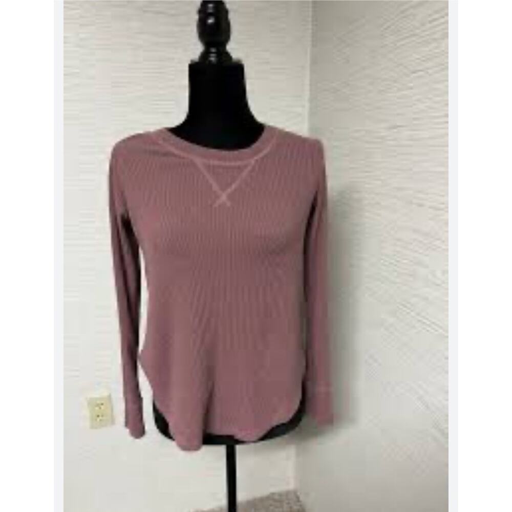 Abercrombie & Fitch Womens Waffle Knit Top Size XS Mauve Purple Gorpcore Casual